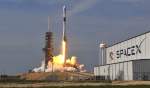 A SpaceX Falcon 9 rocket lifts off from Pad 39A Kennedy Space Center Friday, May 11, 2018. The rocket is carrying a communications satellite for Bangladesh.
