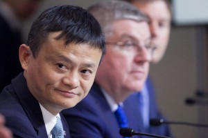 Jack Ma, Executive Chairman, Alibaba Group, People's Republic of China with Thomas Bach, President IOCspeaking during the session: IOC Alibaba announcement at the Annual Meeting 2017 of the World Economic Forum in Davos, January 19, 2017. Copyright by World Economic Forum / Greg Beadle